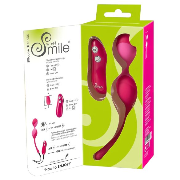 SMILE Love Balls - radiografisch vibrerend eitje - 82g (roze)