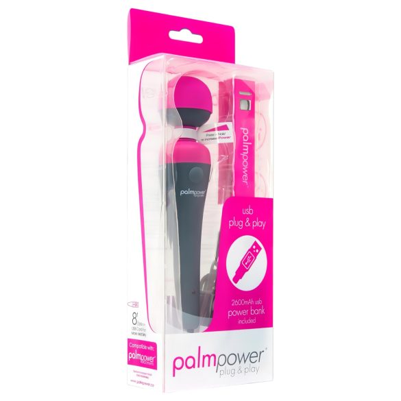 PalmPower Wand - Massagevibrator met powerbank (roze-grijs)