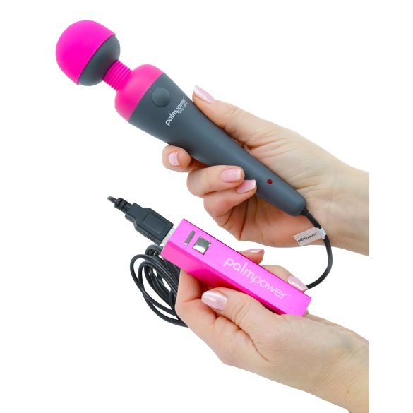 PalmPower Wand - massagestamper met powerbank (roze-grijs)
