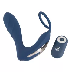   You2Toys - Prostaat vibrator met penisring - siliconen - blauw
