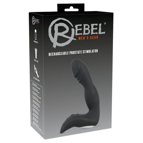 Rebel - Oplaadbare Prostaat Vibrator met Penis (Zwart)