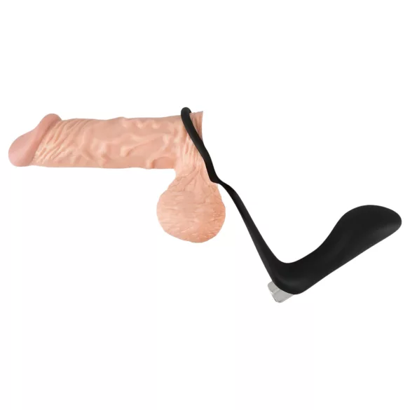 Black Velvets - anaal vibrator met penisring - zwart
