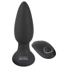 Black Velvets - anaal vibrator met draaiende kralen - zwart
