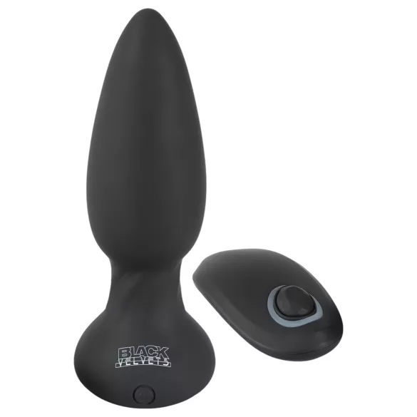 Black Velvets - anaal vibrator met draaiende kralen - zwart