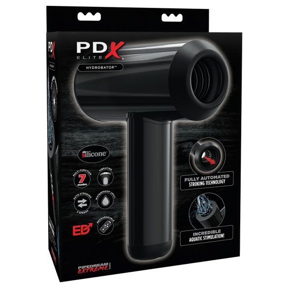 PDX Hydrobator - op-en-neer bewegende masturbator (zwart)