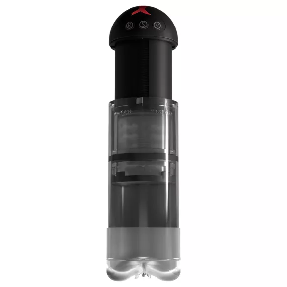 PDX Elite Extender Pro - automatische zuigende vibrerende kunstvagina - zwart