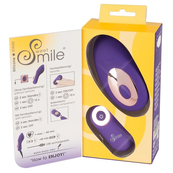 SMILE Panty - oplaadbare, draadloze clitorisvibrator (paars)