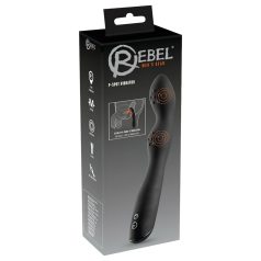   Rebel P-Spot - Prostaat vibrator met 2 motoren - siliconen zwart