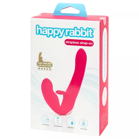 Happyrabbit - draagloze strap-on vibrator - roze