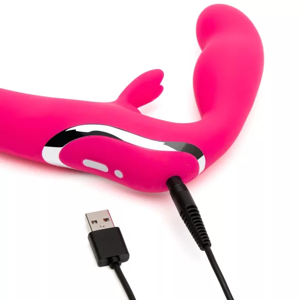 Happyrabbit - draagloze strap-on vibrator - roze