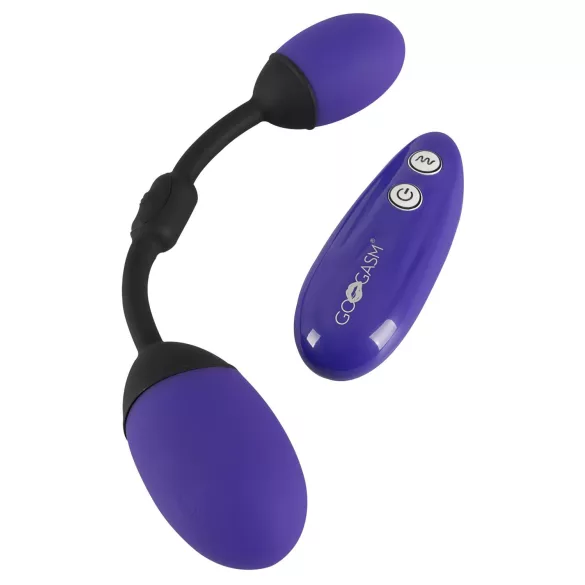 GoGasm - Vibrerend duo-ei voor vagina en anus - silicone - paars/zwart