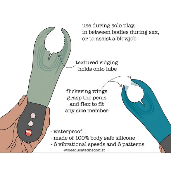 Fun Factory Manta - penisschacht‑vibrator (zwart)