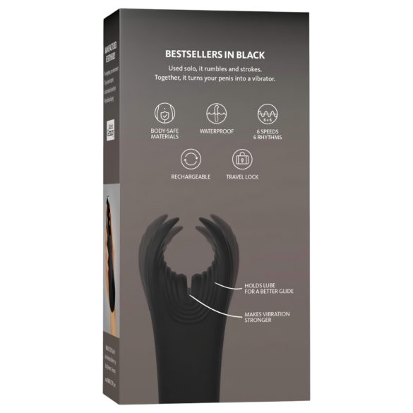 Fun Factory Manta - penisschacht‑vibrator (zwart)