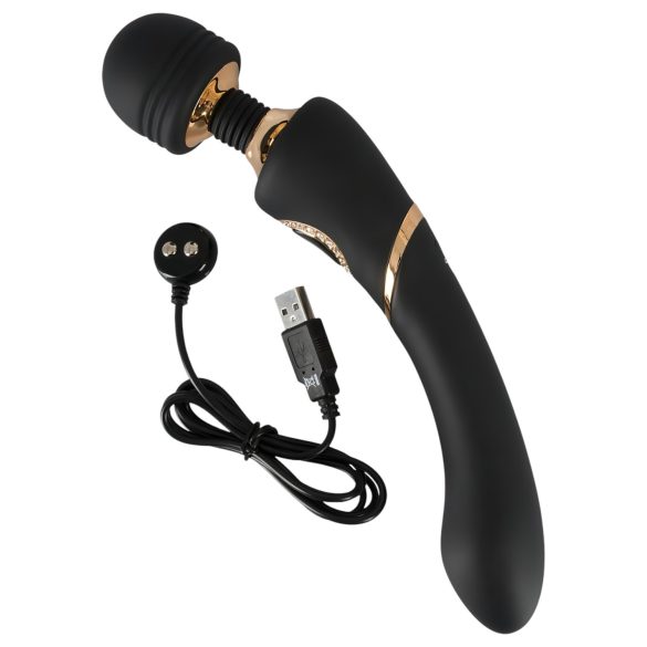 Cleopatra Wand - oplaadbare, waterdichte massager vibrator (zwart)