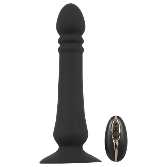 Black Velvets - oplaadbare, stotende anale vibrator (zwart)