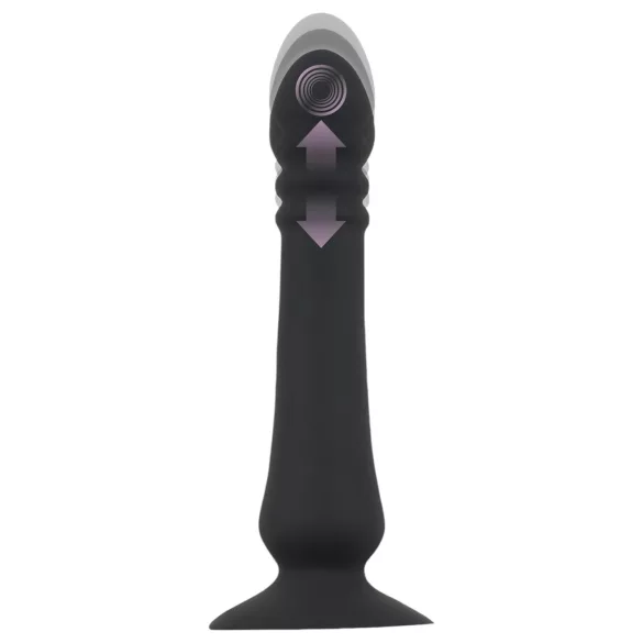 Black Velvets - oplaadbare, stotende anale vibrator (zwart)