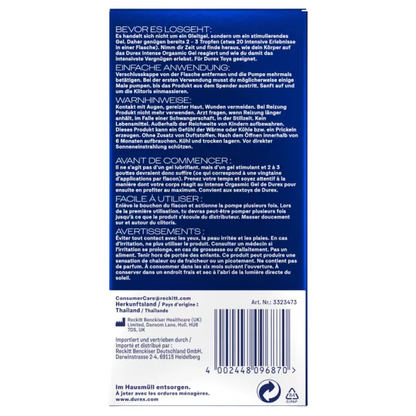 Durex Intense Orgasmic - clitorale stimulerende gel (10 ml)