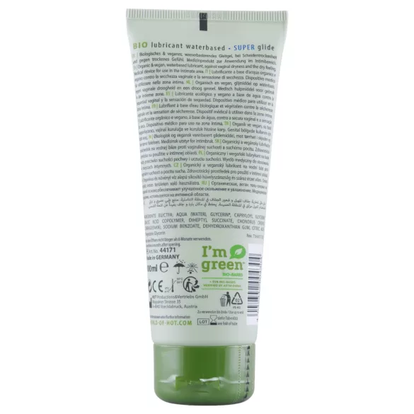 HOT Bio Super - glijmiddel op waterbasis - vegan - 100ml