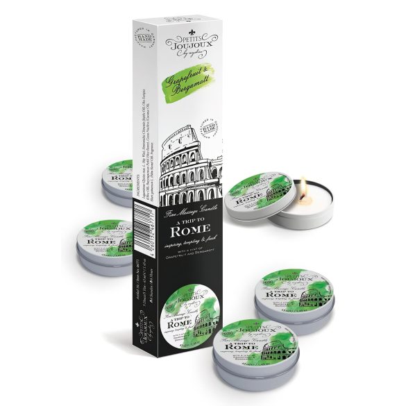 Petits Joujoux Rome massagekaars - grapefruit-bergamot, 5x43 ml