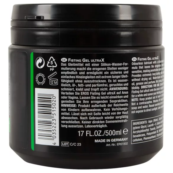 EROS - fisting glijmiddel - gel - 500ml