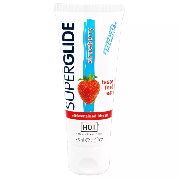 HOT Superglide - glijmiddel eetbaar aardbei - 75ml