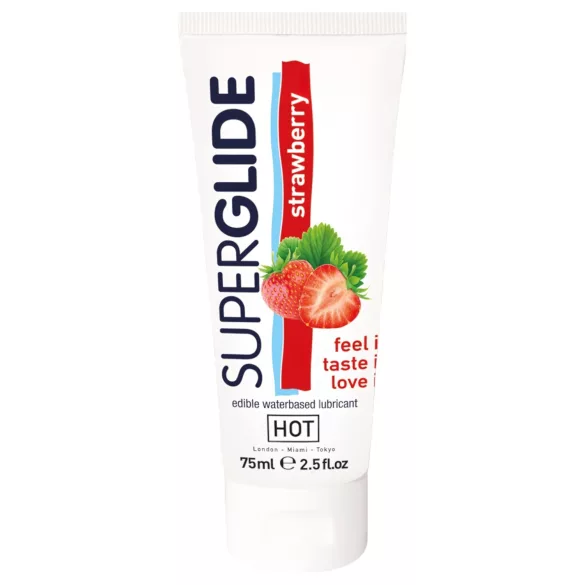 HOT Superglide - glijmiddel eetbaar aardbei - 75ml