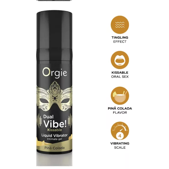Orgie Dual Vibe! - vloeibare vibrator - Piña Colada (15 ml)