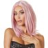 Halflange roze bobpruik