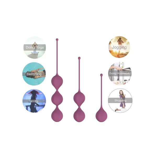Cotoxo Belle - geishaballen set 3-delig - silicone - paars