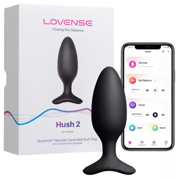 Lovense Hush 2 S - App-gestuurde anaalvibrator (38 mm, zwart)