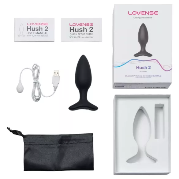 Lovense Hush 2 S - App-gestuurde anaalvibrator (38 mm, zwart)