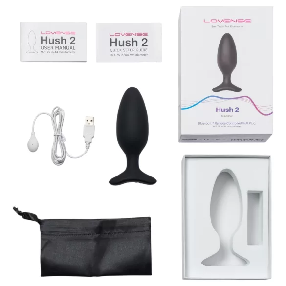Lovense Hush 2 M - App-gestuurde anale vibrator (45 mm, zwart)