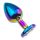 Sunfo - metalen anaalplug met witte steen (regenboog)