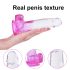 Sunfo - Zuignap dildo met ballen - 22 cm (transparant-paars)