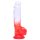 Sunfo - Zuignap dildo met ballen - 21 cm (helder rood)