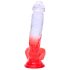 Sunfo - Zuignap dildo met ballen - 21 cm (helder rood)