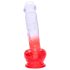 Sunfo - Zuignap dildo met ballen - 21 cm (helder rood)
