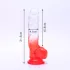 Sunfo - dildo met zuignap en ballen - 21cm - transparant rood