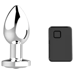   Sunfo - anaal vibrator met afstandsbediening - oplaadbaar - zilver
