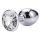 Sunfo - metalen anaalplug met witte steen (zilver)
