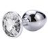 Sunfo - metalen anaalplug met witte steen (zilver)