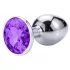 Sunfo - metalen buttplug - paarse steen - zilver