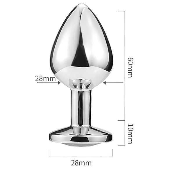 Sunfo - metalen buttplug - paarse steen - zilver