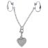 Hartvormige intieme sieraden met strass (zilver)