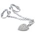 Hartvormige intieme sieraden met strass (zilver)
