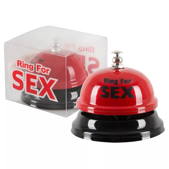 Ring for Sex - tafelbel - metaalseksbel - rood