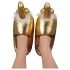 Gouden Slippertjes met Speels Ontwerp
