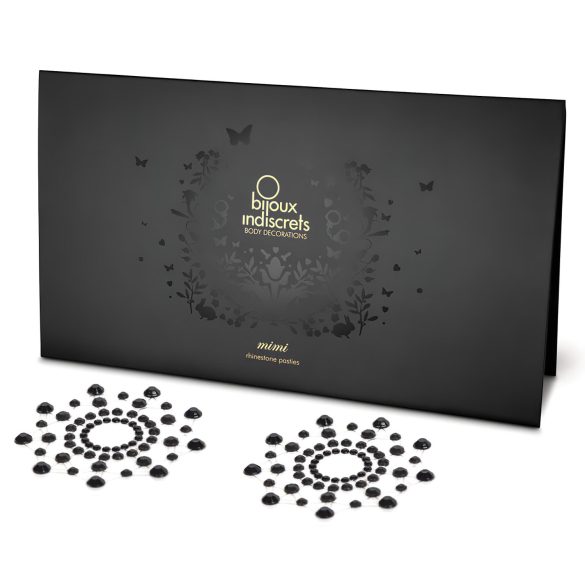 Sprankelende diamanten tepelstickers (zwart)