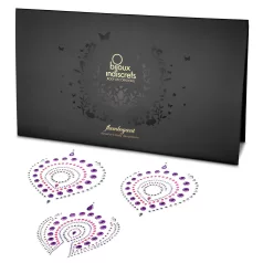   Set intieme sieraden met glinsterende diamanten - 3-delig (roze-paars)