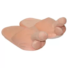 Pluche pantoffel - penisvorm - beige